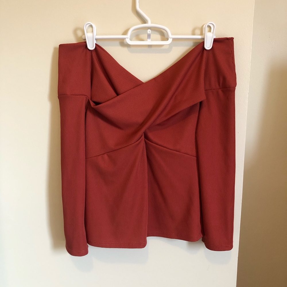 FOREVER 21 Burnt Orange Off the Shoulder Top